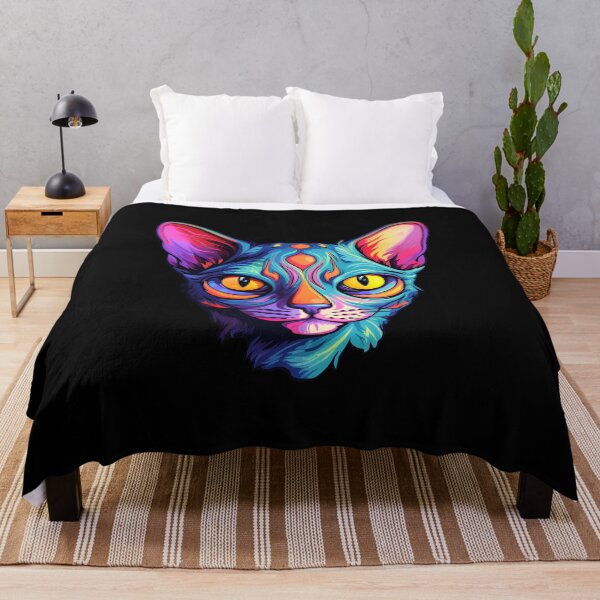 Artikelvorschau, Psychedelisches Sphynx-Katze-Kitty-lebendiges Aquarell-Porträt entworfen und verkauft von meganohm.