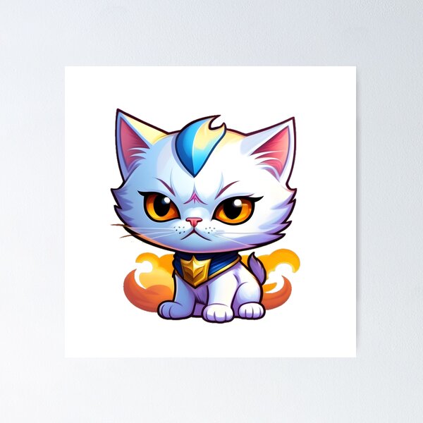 Item preview, Captain White Kitty with Shield designed and sold by MineCats.