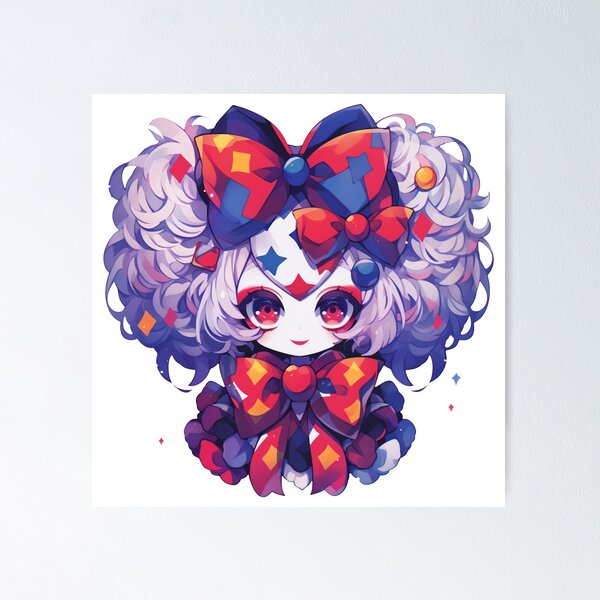 Item preview, Cute Kawaii Halloween Evil Clown Girl designed and sold by CozyKawaiiArt.
