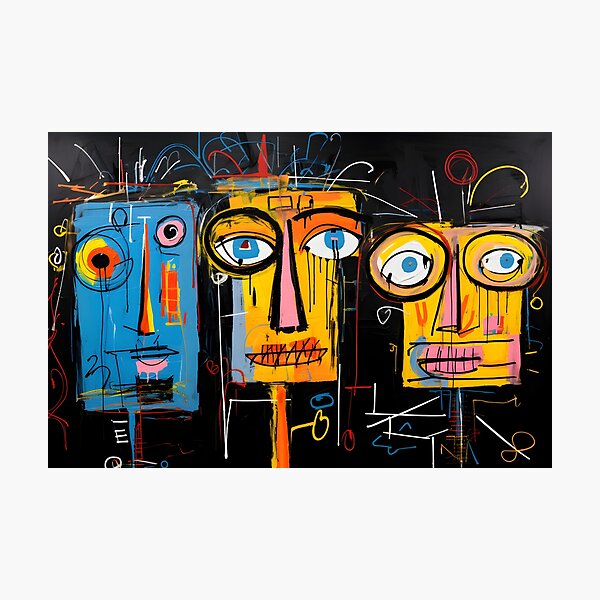 Item preview, Abstract Fusion Trio - Surreal AI Portraits: Blend of Graffiti-Inspired Strokes and Avant-Garde Spirit designed and sold by OlfactoART Studio.