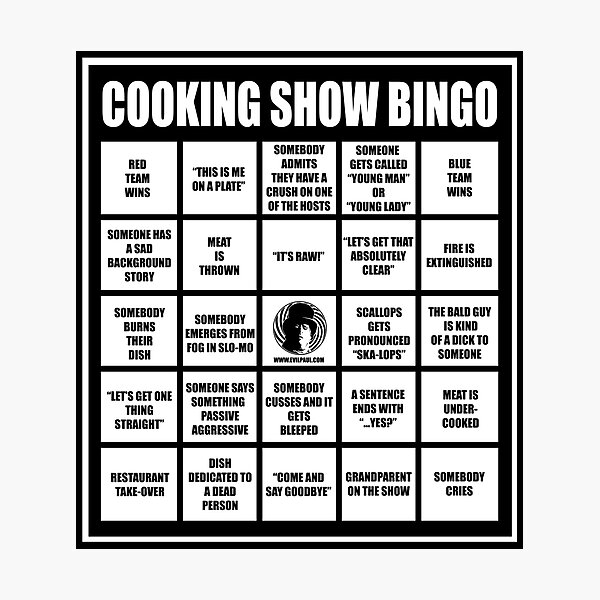 Item preview, "Cooking Show Bingo!" designed and sold by PAUL SPRINGER.
