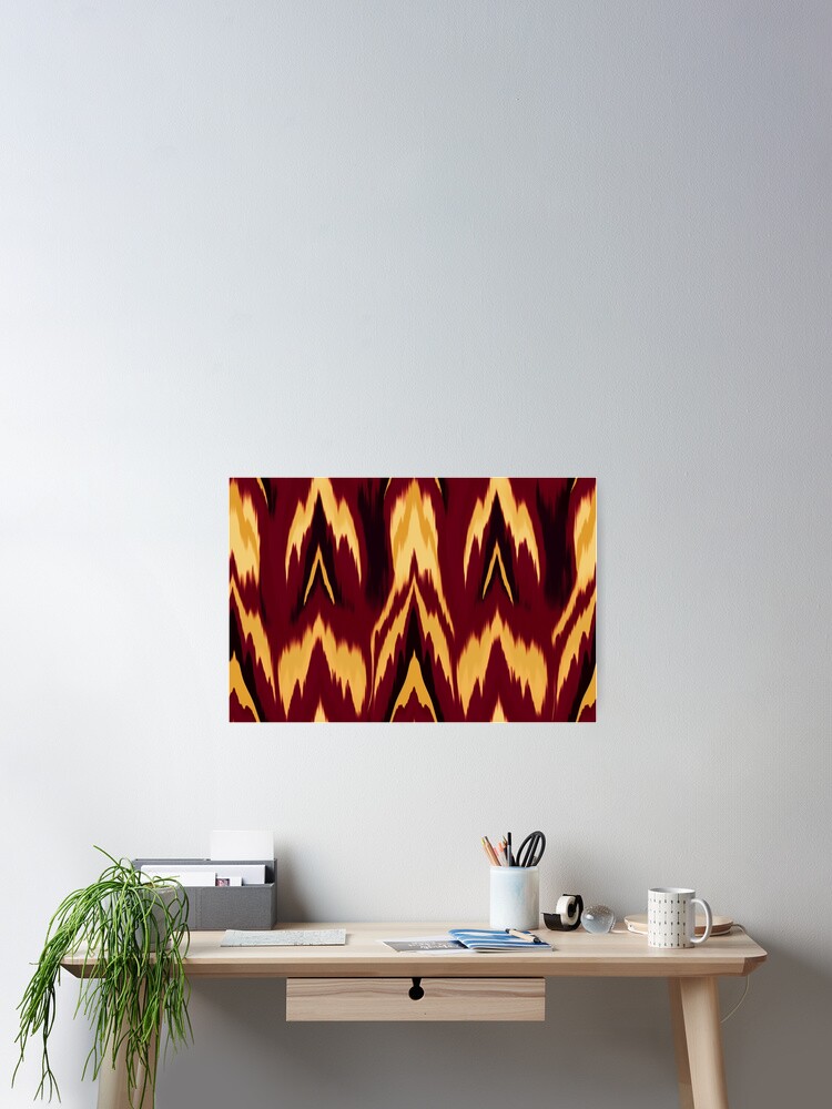 Thumbnail 2 of 3, Poster, Ikat Pattern designed and sold by SideSignal.