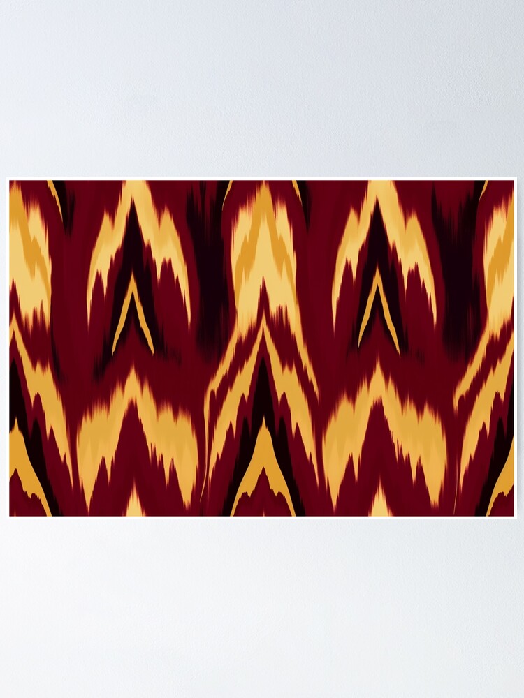 Thumbnail 1 of 3, Poster, Ikat Pattern designed and sold by SideSignal.