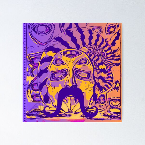 Item preview, Dalí Psychedelic Mask in purple gradient designed and sold by Omarupattern51.
