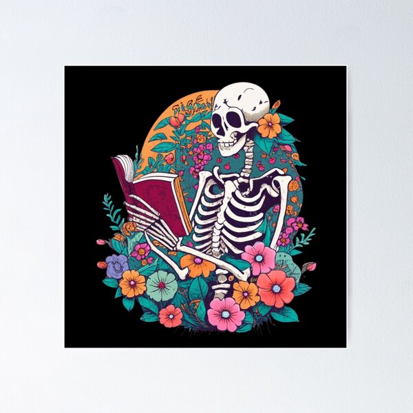 Item preview, Skeleton reading a book designed and sold by TrendyPalette.