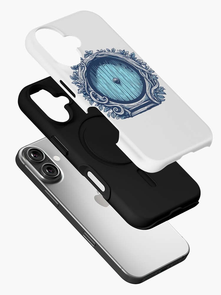 Thumbnail 2 of 4, iPhone Case, A Blue Round Door - Halfling Home - Fantasy designed and sold by flevin.