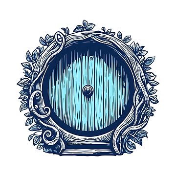 Artwork thumbnail, A Blue Round Door - Halfling Home - Fantasy by Fenay Designs