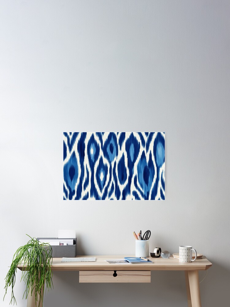 Thumbnail 2 of 3, Poster, Ikat Pattern designed and sold by SideSignal.
