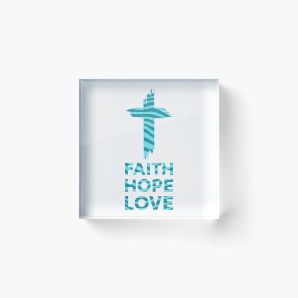 Item preview, Faith Hope Love. Blue Waves Christian Cross designed and sold by PMCreative.
