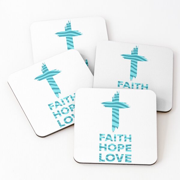 Item preview, Faith Hope Love. Blue Waves Christian Cross designed and sold by PMCreative.