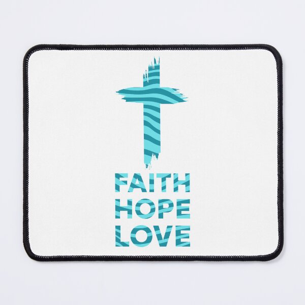 Item preview, Faith Hope Love. Blue Waves Christian Cross designed and sold by PMCreative.