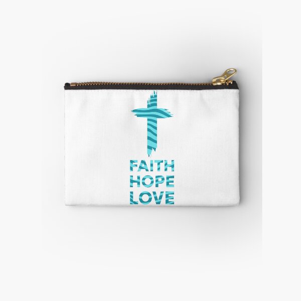 Item preview, Faith Hope Love. Blue Waves Christian Cross designed and sold by PMCreative.