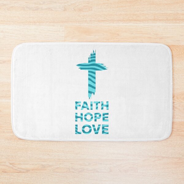 Item preview, Faith Hope Love. Blue Waves Christian Cross designed and sold by PMCreative.