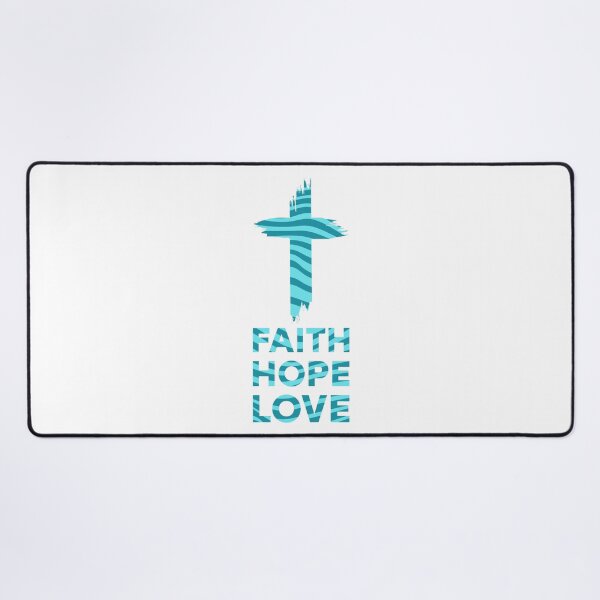 Item preview, Faith Hope Love. Blue Waves Christian Cross designed and sold by PMCreative.