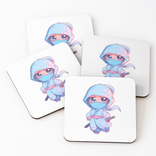 Item preview, Kawaii Ninja Princess: Blue & Pink Blossom designed and sold by Tincanninja.