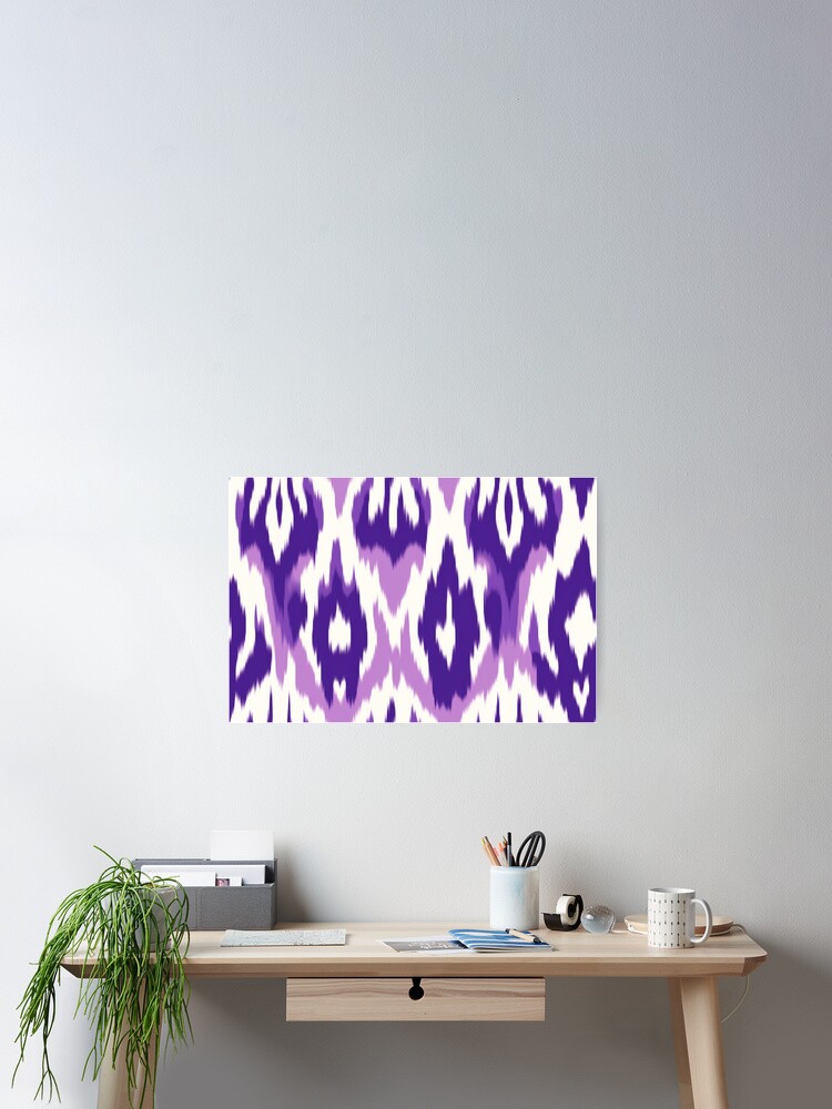Thumbnail 2 of 3, Poster, Ikat Pattern designed and sold by SideSignal.