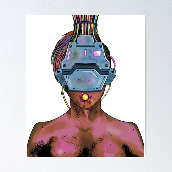 Item preview, Portrait of cyberpunk girl designed and sold by RoidRage1.