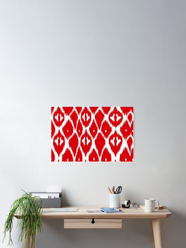 Thumbnail 2 of 3, Poster, Ikat Pattern designed and sold by SideSignal.