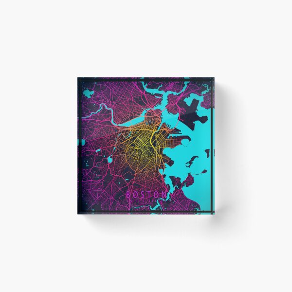Item preview, Boston City Map of Massachusetts, USA - Neon designed and sold by deMAP.