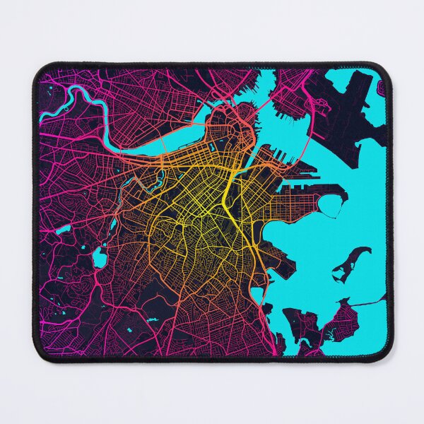 Item preview, Boston City Map of Massachusetts, USA - Neon designed and sold by deMAP.
