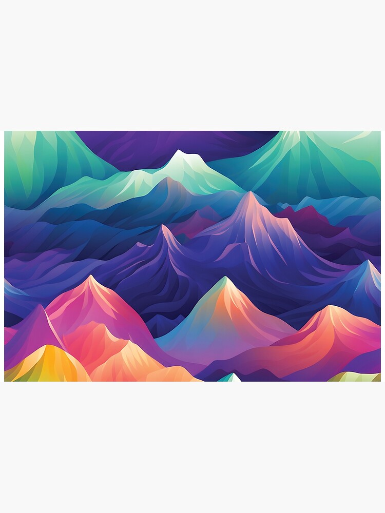 Thumbnail 2 of 2, Laptop Skin, Beautiful & Colourful Geometric Mountains designed and sold by hidden-design.
