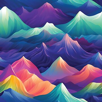 Artwork thumbnail, Beautiful & Colourful Geometric Mountains by hidden-design
