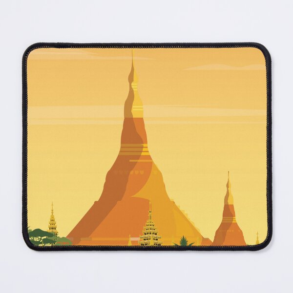 Item preview, Myanmar Yagon travel poster sunset vintage travel art designed and sold by Arctic frame studio.