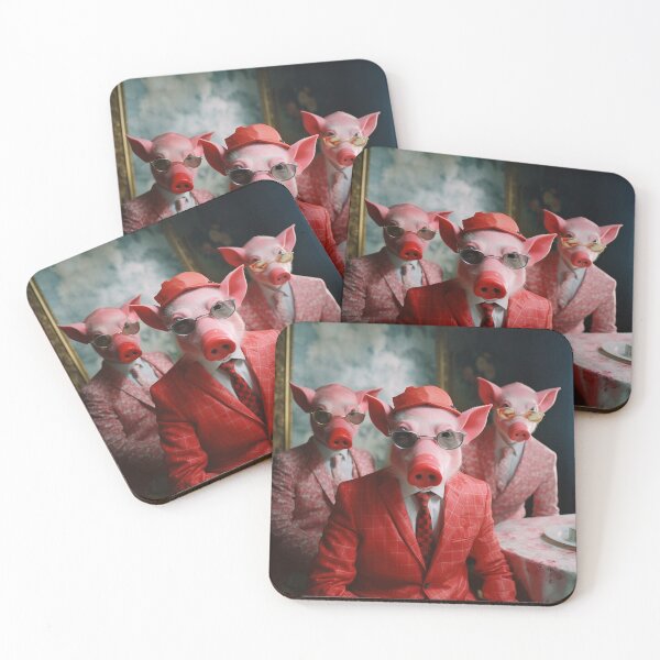 Item preview, Business pigs, red & pink AI artwork designed and sold by silent-violin.