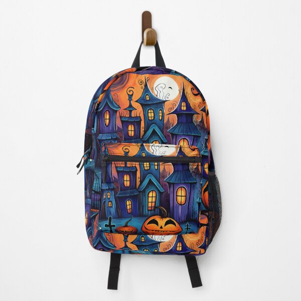 Item preview, Mysterious Halloween- Haunted Houses and Pumpkins in Modern Abstract Styles designed and sold by OlfactoART Studio.