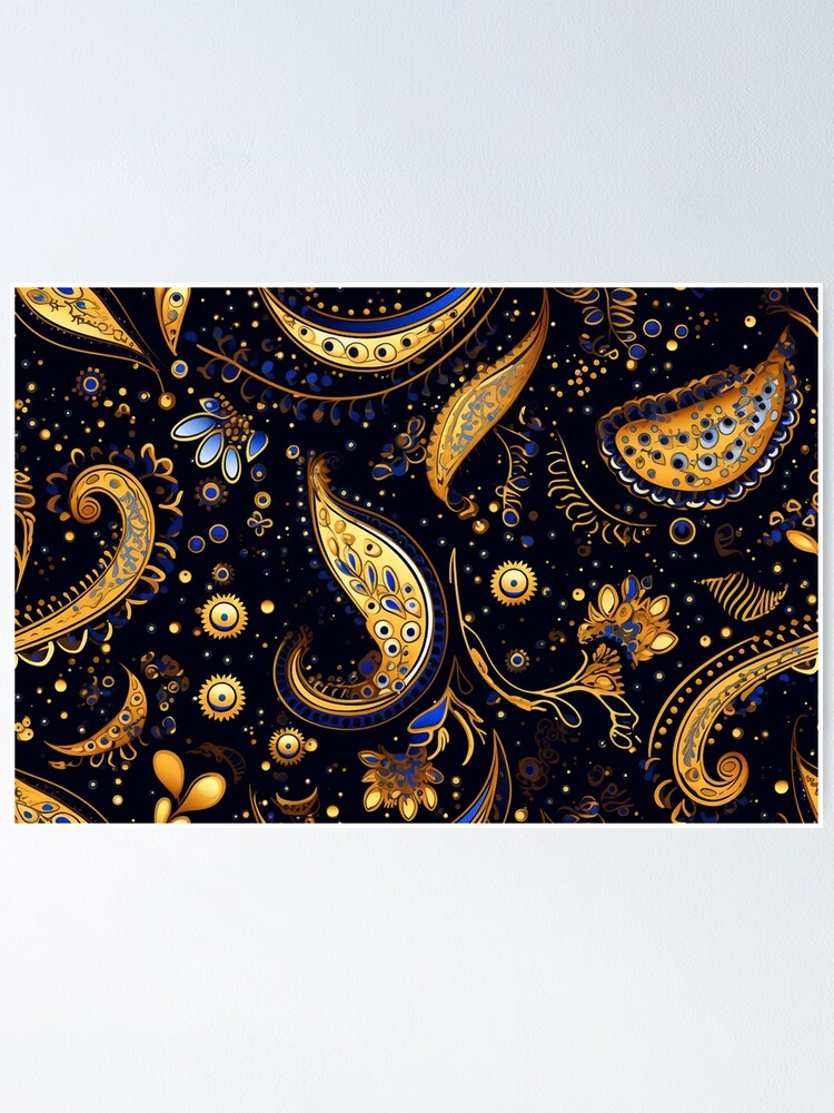 Thumbnail 1 of 3, Poster, Paisley Pattern designed and sold by SideSignal.