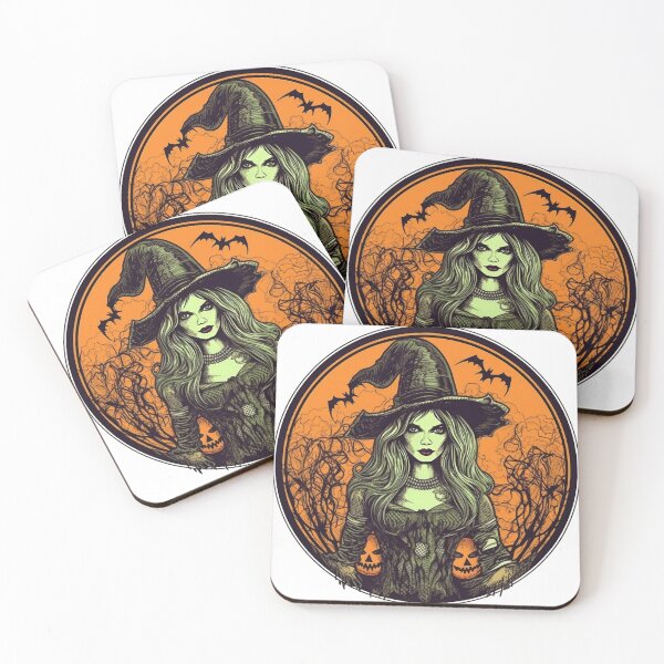 Item preview, A witch with a hat and pumpkins mockup designed and sold by 3dleonardo.