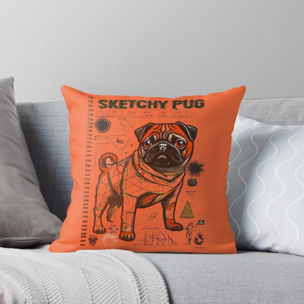 Item preview, Pug Sketchbook 9 ORANGE designed and sold by RedBluffTraders.