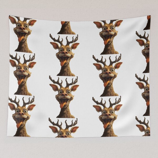 Item preview, funny deer designed and sold by CatSomeART.