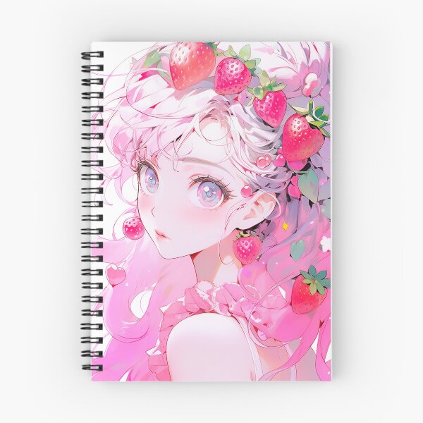 Item preview, Adorable Pink Strawberry Fruit Anime Girl designed and sold by bubblegoth.