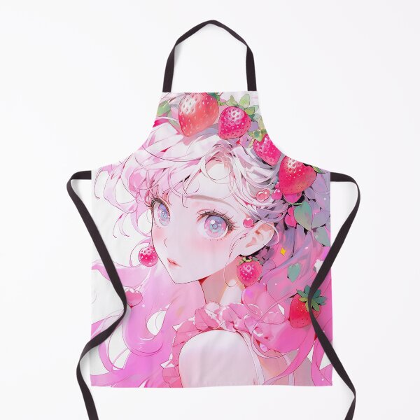 Item preview, Adorable Pink Strawberry Fruit Anime Girl designed and sold by bubblegoth.