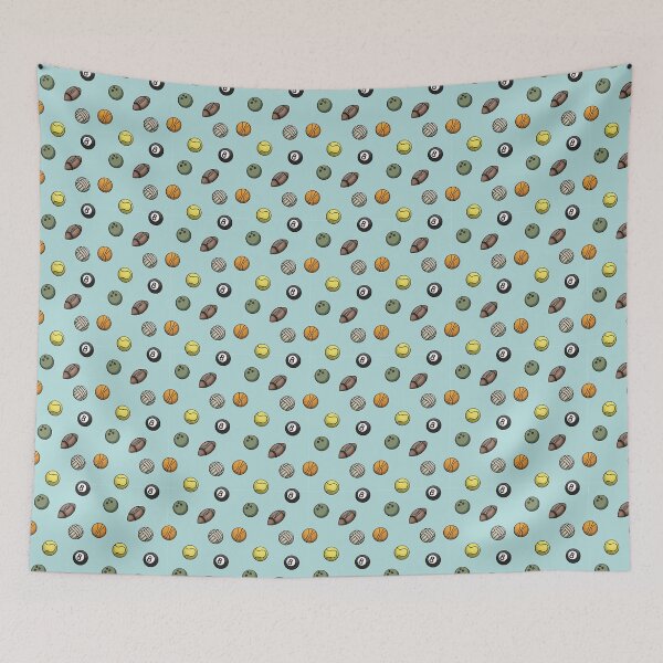 Item preview, Various sports balls pattern, hand drawn designed and sold by SleepyMarten.
