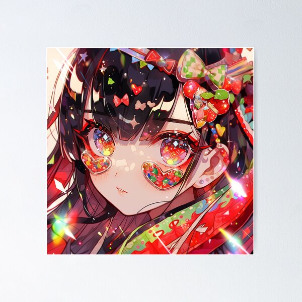Cool Angry Rainbow Paint Splatter Anime Girl Sticker for Sale by  bubblegoth