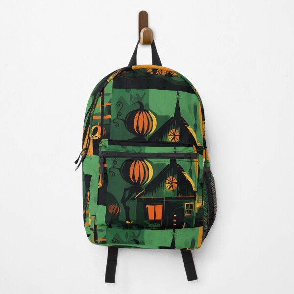 Item preview, Mysterious Halloween- Haunted Houses and Pumpkins in Modern Abstract Styles designed and sold by OlfactoART Studio.
