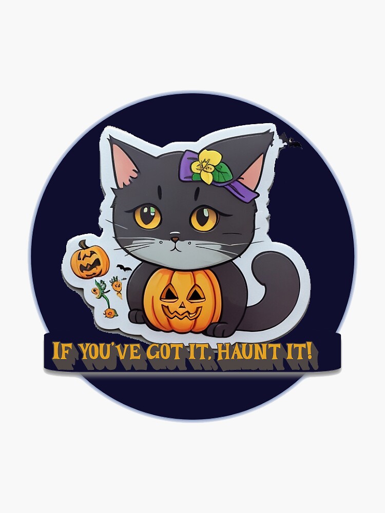 Pumpkin Cat Sticker Scaredy Cat Sticker Halloween Cat 