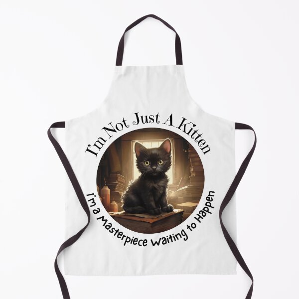 Item preview, Pretty Cute Black Kitten Illustration Graphic designed and sold by PrintFanDesign.
