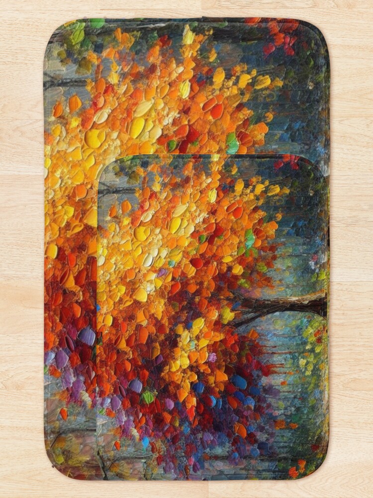 Thumbnail 5 of 6, Bath Mat, Fall Tree designed and sold by roxanegabriel.