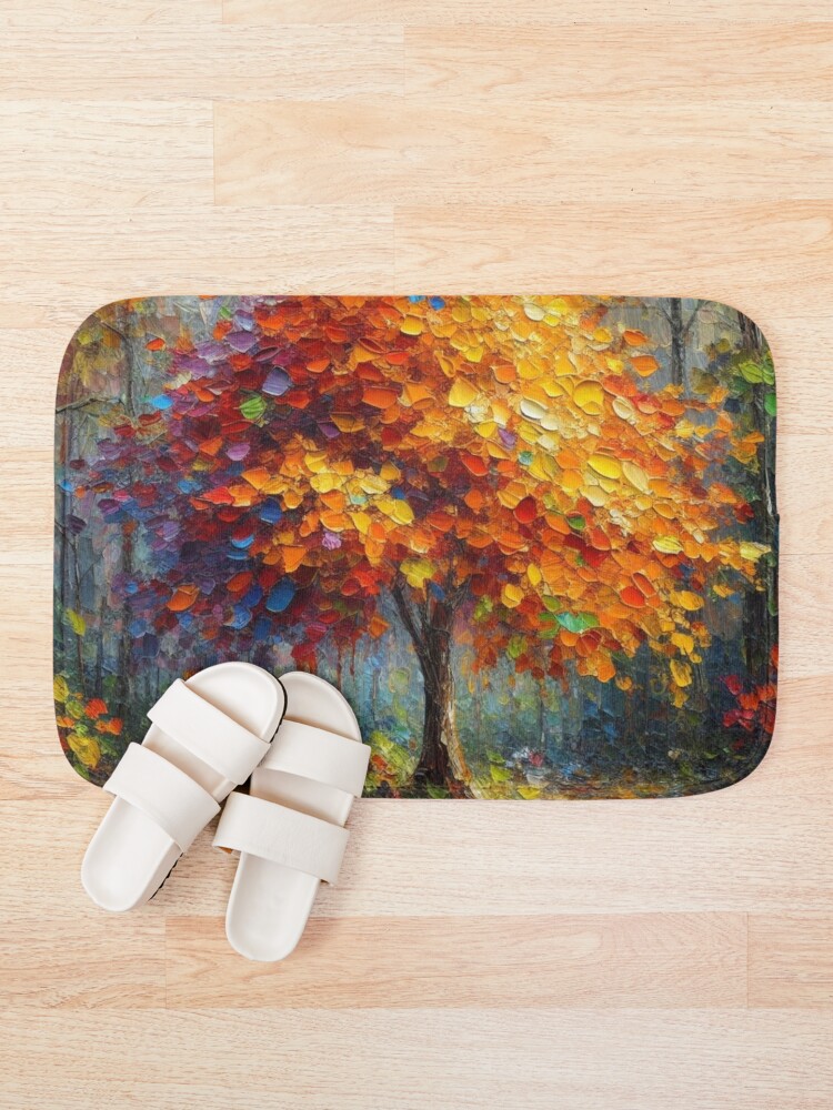 Thumbnail 1 of 6, Bath Mat, Fall Tree designed and sold by roxanegabriel.