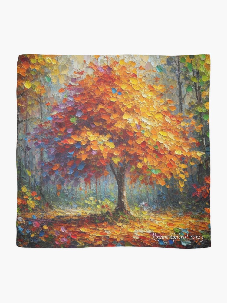 Thumbnail 2 of 3, Scarf, Fall Tree designed and sold by roxanegabriel.