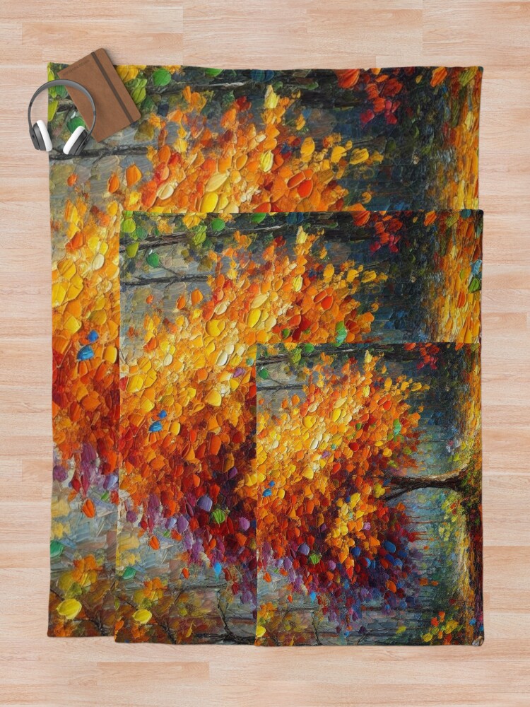 Thumbnail 5 of 6, Throw Blanket, Fall Tree designed and sold by roxanegabriel.
