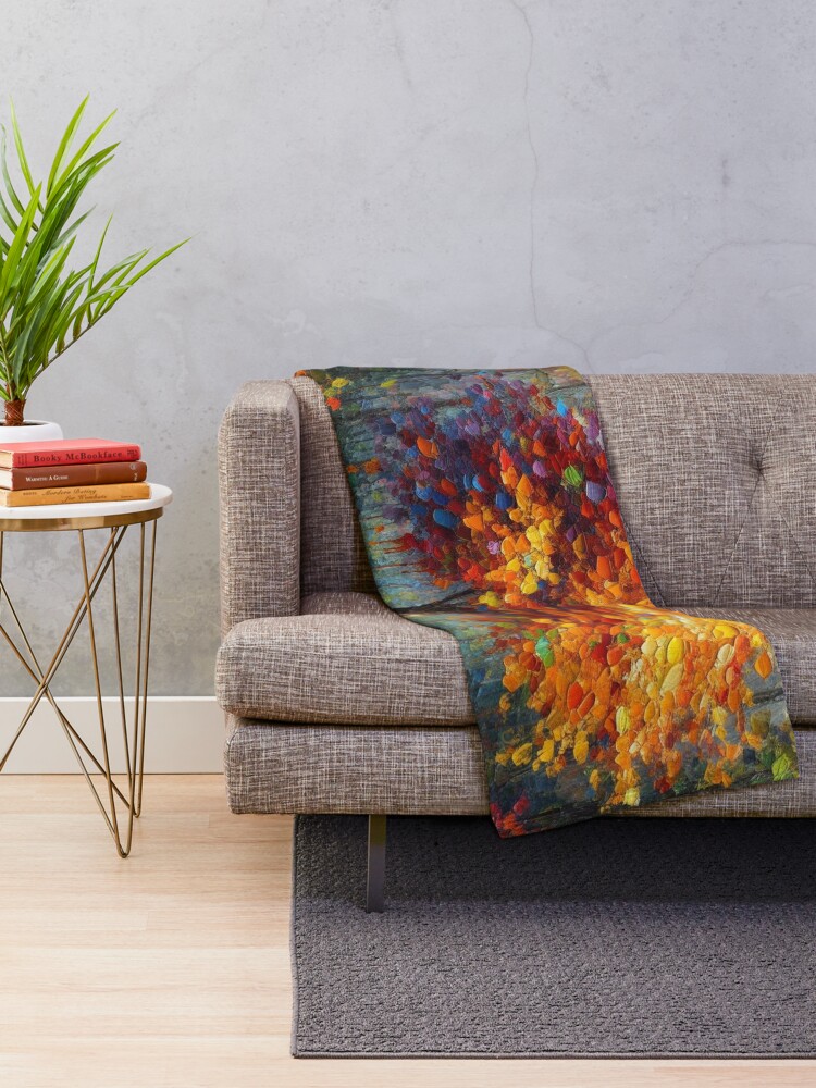 Thumbnail 2 of 6, Throw Blanket, Fall Tree designed and sold by roxanegabriel.