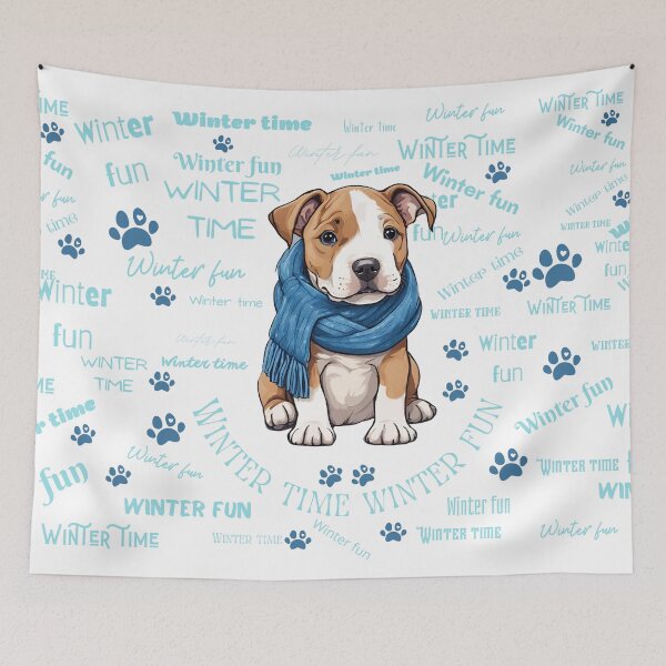 Item preview, AI generated | Cute Amstaff | Winter  designed and sold by Twinmommy Store.