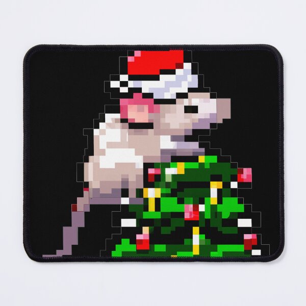 Item preview, Pixel Art Rat on Christmas Tree designed and sold by mindgoop.