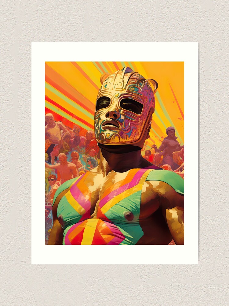 Original Art Luchador Super Colorful Masks 2024 Pop Art Wall Decor