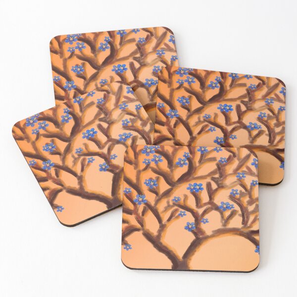 Item preview, Deep Hazy Sunset on a Blue Flower Tree designed and sold by ByTIrahM.