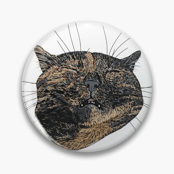 Angry Gray Cat Pin  Funny, cute, & nerdy pins